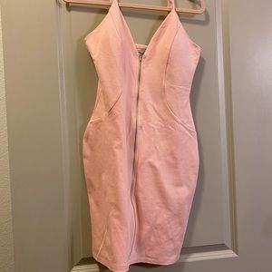 Pink Bodycon Dress w/ Front Zipper